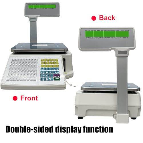 HQHAOTWU Digital Price Computing Scale 30kg with Cash Box Thermal Printer