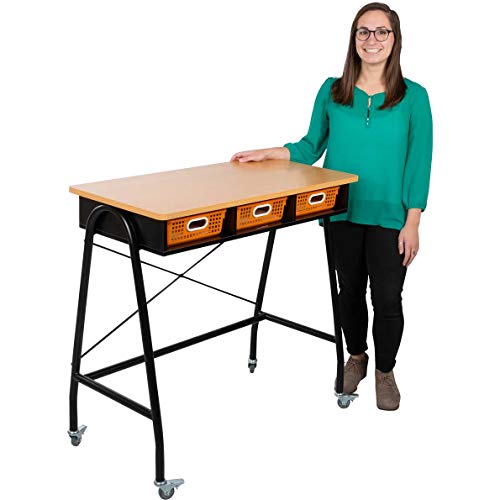 Really Good Stuff Teacher Standing Desk with Baskets