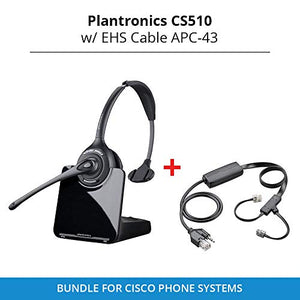 Plantronics CS510 - Over-The-Head monaural Wireless Headset System with EHS Cable APC-43, Bundle for Cisco Phone Systems