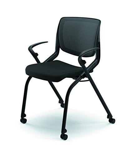 HON Motivate Guest Chair with Fixed Arms - Onyx Shell, Centurion Black
