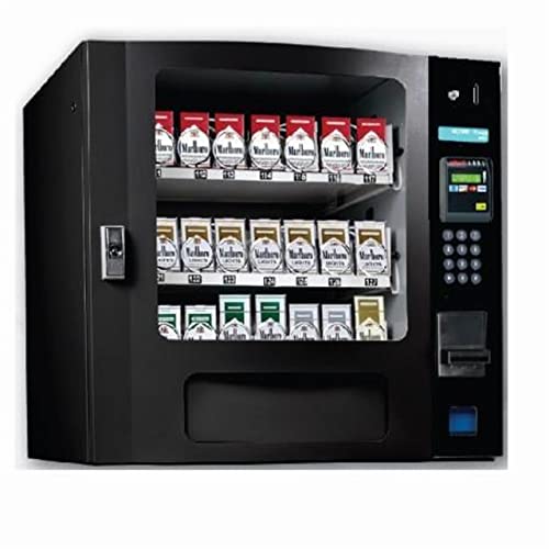 SEAGA SM24 Countertop Cigarette Vendor, 24 Selections, 336 Pack Capacity, Changer, Bill Acceptor, Cantaloupe Credit Card Reader - Black