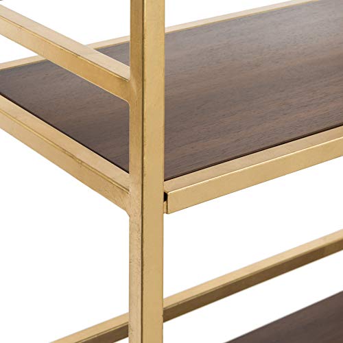 Safavieh ETG6205A Home Collection Mateo 4 Tier 1 Drawer Etagere, Gold and Walnut