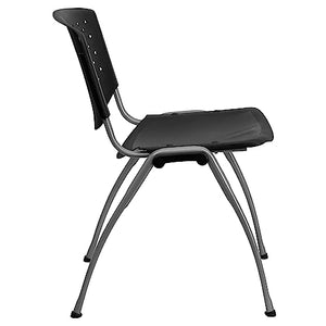 Flash Furniture HERCULES -5 Pack 880 lb. Capacity Black Plastic Stack Chair