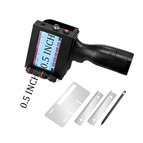 Avhrit Handheld Inkjet Printer with 4.3 Inch Display, Aluminum Alloy Portable Inkjet Printer with Stand, Printing 0.08-0.5 Inch Printing Height 0.08-0.5 Inch Cordless Inkjet Printer with Pen