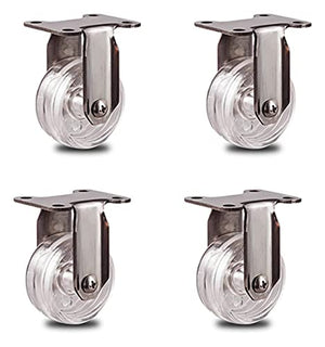 IkiCk Heavy Duty Furniture Casters with Plate - Universal Replacement Wheels - Stainless Steel - (Color: Universal Size)