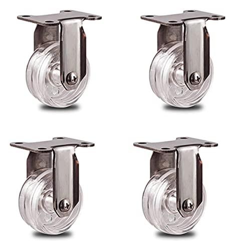 IkiCk Heavy Duty Furniture Casters with Plate - Universal Replacement Wheels - Stainless Steel - (Color: Universal Size)