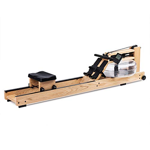 Rowing Machine Wood Water Rower with Bluetooth Monitor for Home Gyms Indoor Training Use Training Equipment Sports Exercise (Including an Automatic Pump)