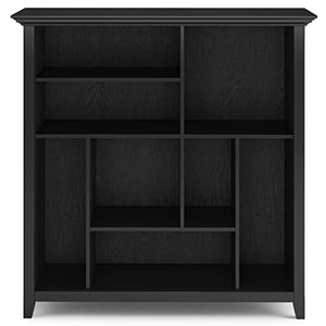 SIMPLIHOME Amherst Solid Wood 44 Inch Black Multi Cube Bookcase - Living Room, Study, Office