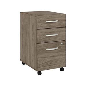 Bush Furniture Studio C 3-Drawer Mobile Vertical File Cabinet, Letter/Legal Size, Lockable - Modern Hickory
