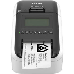 Brother QL-820NWBB Professional Ultra Flexible Label Printer with Wired, Wireless and Bluetooth Connectivity - 110 Labels Per Minute, 300 x 600 dpi, Backlit Monochrome LCD Display, Auto Cut