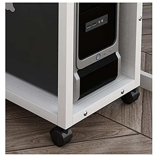 WAOCEO CPU Stand 3-Tier Adjustable PC Tower Stand Cart with Caster Wheels (White)