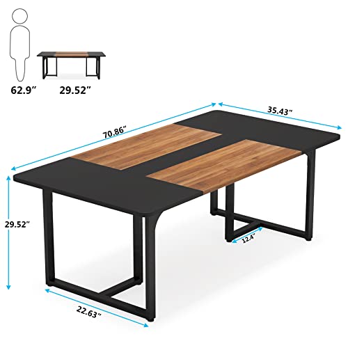 LITTLE TREE 6FT Rectangle Conference Table for 8 People, Industrial Business Large Office Boardroom Desk