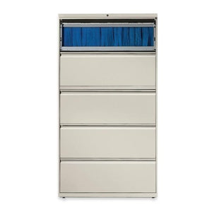 Lorell 5-Drawer Lateral File, 36 by 18-5/8 by 67-11/16-Inch, Gray