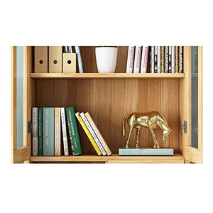 AOKLEY Wood Bookcase with Glass Door - Children's Bookcase Display Cabinet