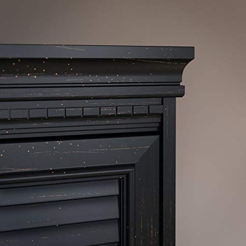 Hutch for L Desk 60.27" W X 12.28" D X 38.22" H - Antique Black/Hansen Cherry