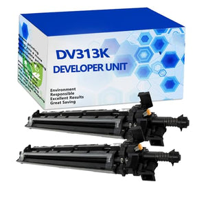 MISKYN Compatible Developer Unit Replacement for Konica Minolta DV-313 - High Yield - Bizhub Printer - 2BK-1 Pack