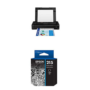 Epson Canada Workforce 110 Wireless Mobile Printer - C11CE05201 with Black Ink Bundle