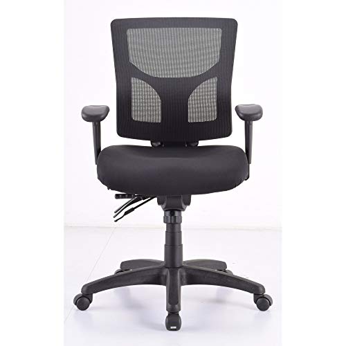 Lorell LLR62001 Multifunctional Mesh Mid-Back Executive Chair Black