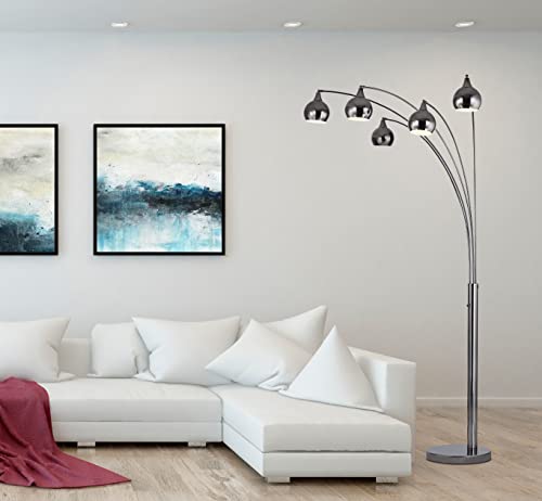 Artiva USA LED Arched Floor Lamp, Brushed Black Nickel - Amore 86" LED9656BSN