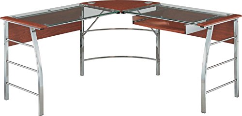Ameriwood Home 9105296COM Altra Wingate Glass Top L Desk, Cherry,