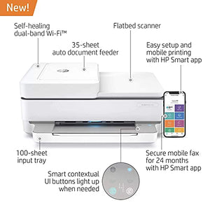 HP Envy Pro 6458 All-in-One Color Inkjet Printer, Copy, Scan, Mobile fax, Instant Ink Ready, 5SE48A (Renewed)