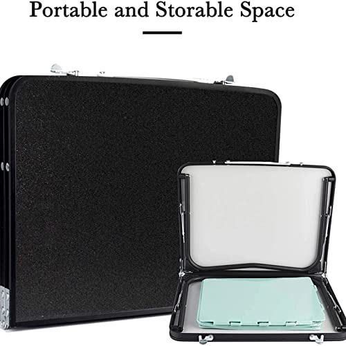 Foldable Laptop Table Desk Wood Grain Portable Notebook Stand Holder (Color : Black)