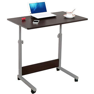 None Podium Computer Desk Workstation Height Adjustable Wooden Table - Black Walnut, One Size