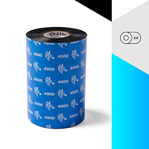 Zebra Premium Black Resin Ribbon for Industrial Thermal Transfer Printers 4.33 in Wide 1476 ft Long 1 in Core 6 Rolls 10031731SP