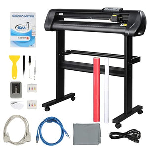 TUFFIOM 34Inch Bundle Vinyl Cutter Machine，LCD Display Vinyl Printer, Manual Plotter Cutter Sign Cutting Tools，with Signmaster Software Making Machine for Design and Cut with Supplies