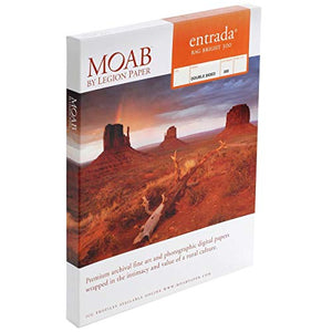 Moab Entrada Rag Fine Art, 2-Side Bright White Matte Inkjet Paper, 22.5 mil., 300gsm, 17x22", 25 Sheets.