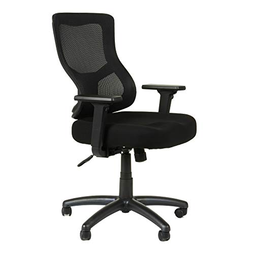 Alera ALEELT4214F Elusion II Series Mesh Mid-Back Swivel/Tilt Chair with Adjustable Arms, Black