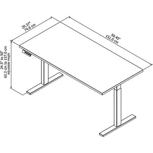 Move 60 Series 60W x 30D Height Adjustable Standing Desk in Hansen Cherry with Black Base