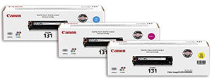 Canon Genuine Toner Bundle 131 (6270B004), 3 Pack (1 Each: Cyan, Magenta, Yellow), for Canon Color imageCLASS MF8280Cw, MF624Cw, MF628Cw, LBP7110Cw Laser Printers