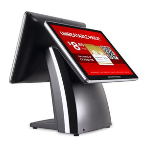 SmartPOS 129, Cash Register (POS) Terminal with 15-inch Flat Touch Screen and 15-inch Customer-Facing Screen for Small to Medium-Sized Retailers, Fully Integrated with Scan Data