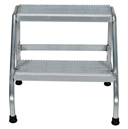 Vestil Aluminum Two Step Stand - Welded, 24-9/16" x 22-13/16" x 20