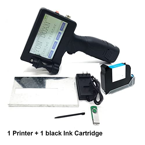 Handheld Inkjet Printers Handheld Touch Screen Inkjet Printer Coder Label Print Machine 600DPI 12.7mm USB QR Code QR Bar Code Production Date Logo High-precision printing, clear handwriting