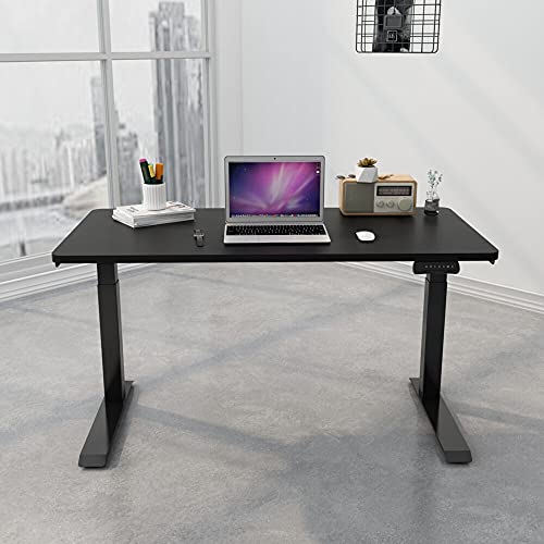 Hanover Electric Sit or Stand Desk with Adjustable Heights, Black