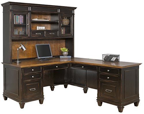 Martin Furniture Hartford Credenza, Brown - Fully Assembled & Hartford Hutch, Brown - Fully Assembled