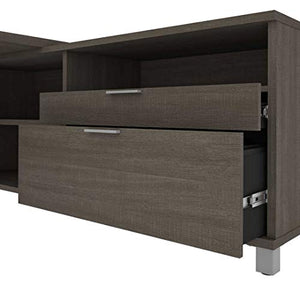 Bestar, Universel Collection, Modern Executive Office L-Shaped Desk with Storage Space