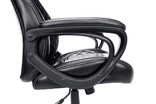 OFM ESS Collection Racing Style SofThread Leather High Back Office Chair, in Black (ESS-6060)