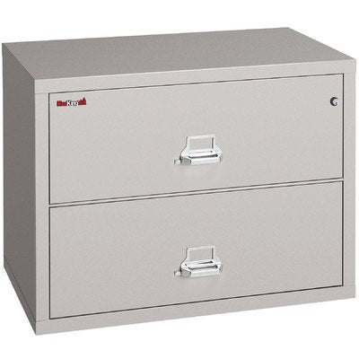FireKing Fireproof 2-Drawer Lateral File Platinum Finish, Manipulation-Proof Comb. Lock