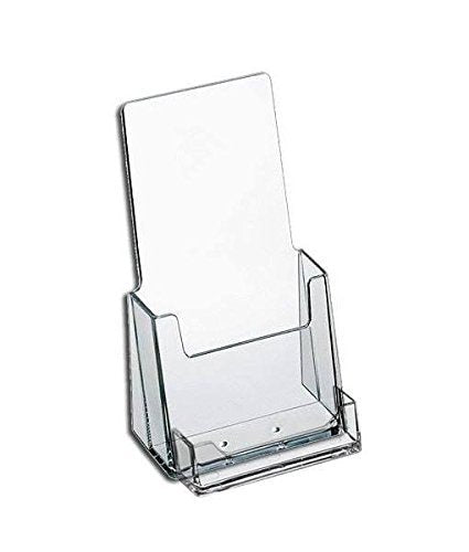 Source One Premium Counter Top Acrylic Clear Brochure Holder with Business Card Holder 4 Inch Wide (S1-CT-TRIWBC) (60 Pack)