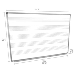 Offex 72"W x 48"H Wall-Mount Magnetic Music Notation Whiteboard for Home, School, Classroom