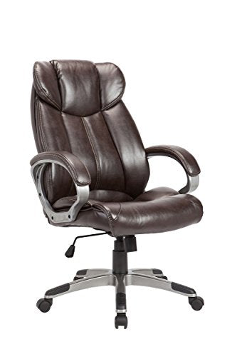 Christies Home Living Leather Comfortable Adjustable Chairs, Brown