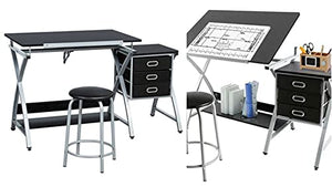 Art Supplies - Adjustable Drafting Table Desk Draft Art Drawing Desk Storage w/Stool - TE04