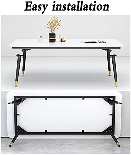 UsmAsk Conference Reception Room Coffee Table with Chair - Black 110x60 (White)