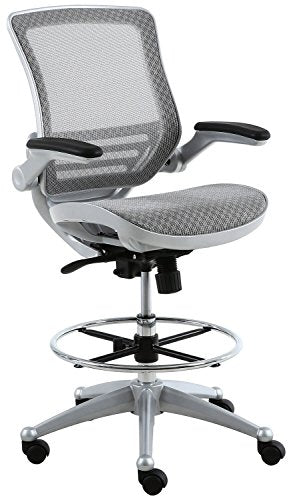 Harwick Evolve All Mesh Heavy Duty Drafting Chair - Platinum Finish