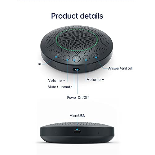 None Conference Microphone Omnidirectional Computer Mic 360° Voice Pickup Touch-Sensor Buttons with Mute Key