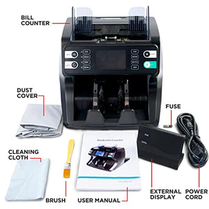 IDLETECH VR-1 Money Counter Machine Mixed Denomination, Value Reader with Advanced Counterfeit Detection (UV/MG/MT/IR/2CIS), Multi-Currency (USD/CAD/MXN/EUR)