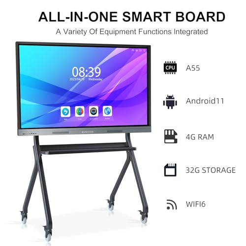 EUNIVON 55'' 4K UHD Smart Whiteboard - Touch Screen Interactive Electronic Whiteboard
